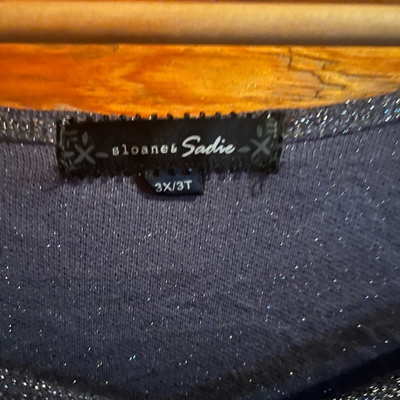 #35 3x dark mauve sparkly blouse - Picture 2 of 3